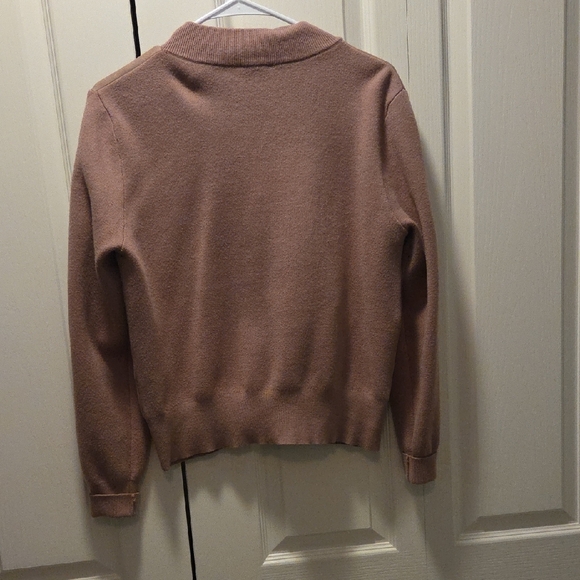 Sioni Suede Ans Sweater Bomber Jacket  Knit Top - Picture 3 of 3